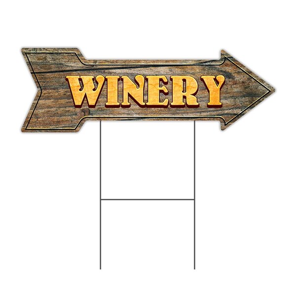 Winery Arrow Yard Sign Funny Home Decor 30in Wide
